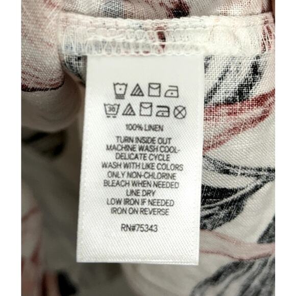 C&C California Dress Linen Floral Tropical Boho Flutter Sleeve Shift Dress XL - Picture 6 of 9